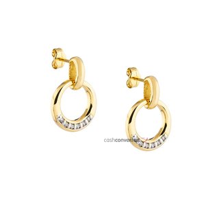 pendientes oro 18k con piedra con circonita