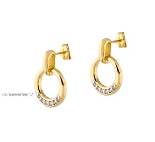 pendientes oro 18k con piedra con circonita