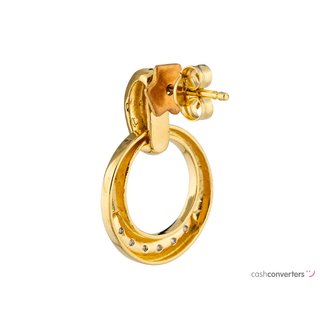 pendientes oro 18k con piedra con circonita