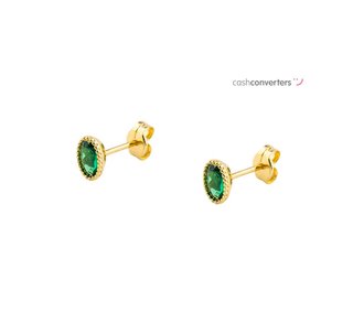 pendientes oro 18k con piedra con circonita