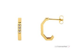 pendientes oro 18k con piedra con circonita
