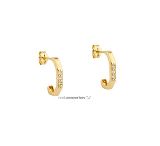 pendientes oro 18k con piedra con circonita