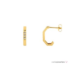 pendientes oro 18k con piedra con circonita