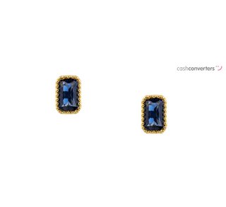 pendientes oro 18k con piedra con circonita