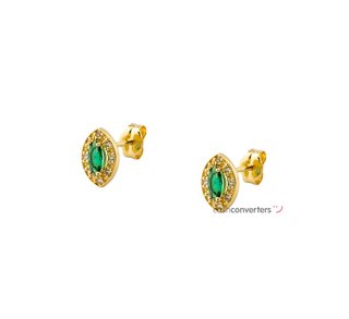 pendientes oro 18k con piedra con circonita