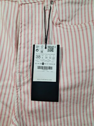 Pantalón Stradivarius tiro alto rosa de rayas
