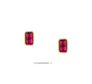 pendientes oro 18k con piedra con circonita