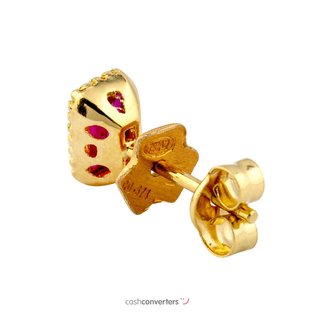 pendientes oro 18k con piedra con circonita