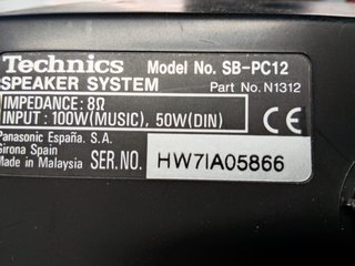 3 Altavoces TECHNICS SB-PC12 centrales, buen estado