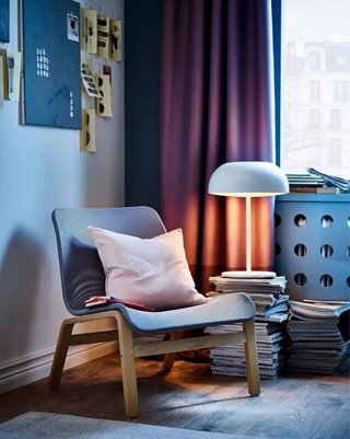 IKEA NOLMYRA Sillón, chapa de abedul gris