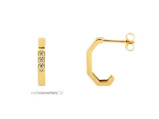 pendientes oro 18k con piedra con circonita