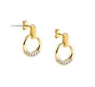 pendientes oro 18k con piedra con circonita