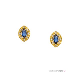 pendientes oro 18k con piedra con circonita