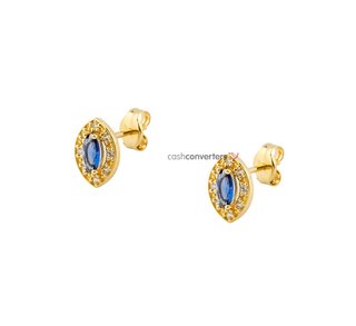 pendientes oro 18k con piedra con circonita