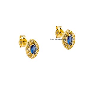 pendientes oro 18k con piedra con circonita