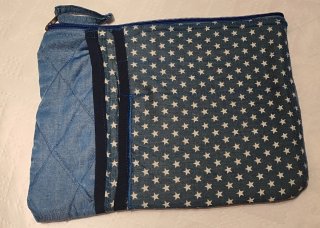 Funda artesanal para libros azul
