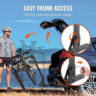 Soporte de Bicicleta Montado en Enganche, Soporte para 4 Bicicletas, Soporte de Bicicleta de 150 LBS para Receptor de 2 Pulgadas, Soporte de Bicicleta Inclinable y Plegable con U-Bolt y Correa Sin...