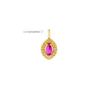 colgante oro 18k con piedra con circonita