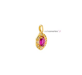 colgante oro 18k con piedra con circonita