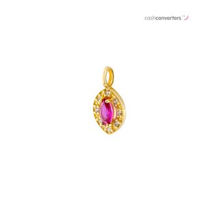colgante oro 18k con piedra con circonita