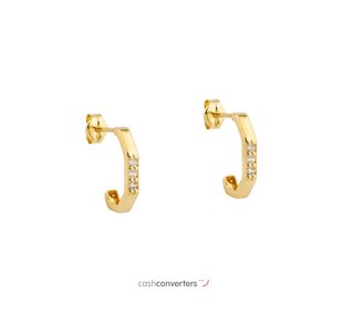 pendientes oro 18k con piedra con circonita