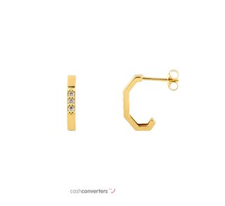 pendientes oro 18k con piedra con circonita