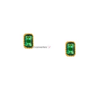 pendientes oro 18k con piedra con circonita