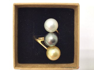 anillo oro 18k con piedra con perla