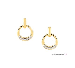 pendientes oro 18k con piedra con circonita