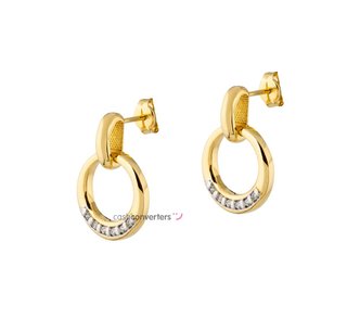 pendientes oro 18k con piedra con circonita