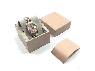 reloj pulsera señora parfois redondo bicolor con pulsera de acero 32mm
