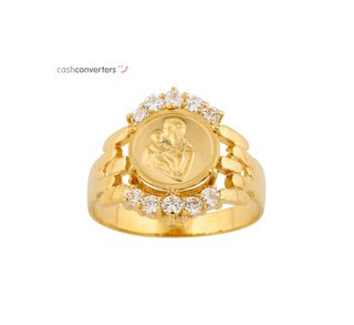 anillo oro 18k con piedra con circonita