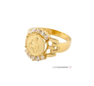 anillo oro 18k con piedra con circonita
