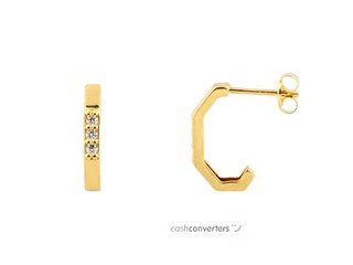 pendientes oro 18k con piedra con circonita