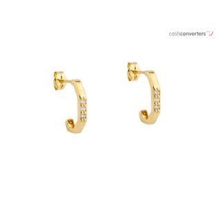 pendientes oro 18k con piedra con circonita