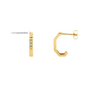 pendientes oro 18k con piedra con circonita