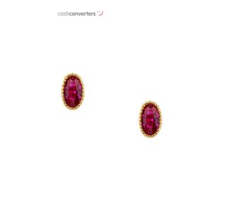 pendientes oro 18k con piedra con circonita