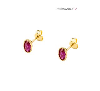 pendientes oro 18k con piedra con circonita