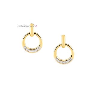 pendientes oro 18k con piedra con circonita