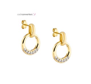pendientes oro 18k con piedra con circonita