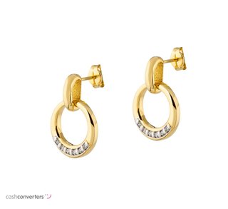 pendientes oro 18k con piedra con circonita