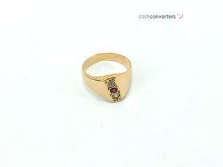 anillo oro 18k con piedra con diamante,rubi
