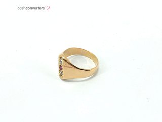 anillo oro 18k con piedra con diamante,rubi