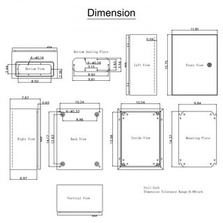 Caja de Acero NEMA, 40x30x20 cm Caja Eléctrica de Acero NEMA 4X, Impermeable y a Prueba de Polvo IP66, Caja de Conexiones Eléctricas para Exteriores/Interiores, con Placa de Montaje