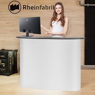 Mesa Podio Portátil para Ferias, 130 × 46,5 × 95 cm, Mostrador de Exhibición, Stand de Feria con Pared, Mesa de Bar de Promoción Plegable, Podio Pop Up con Estante de Almacenamiento, Bolsa de Tran...