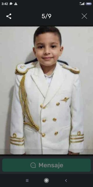 Traje de Comunión Blanco con Dorado