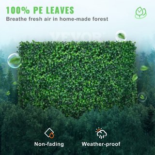 Panel de Boxwood Artificial 24" X 16" UV 24pcs Paneles de Pared de Boxwood Césped Artificial Fondo de Pared 4 cm Pared de Césped Verde, Seto Falso para Decoración Cerca de Privacidad Interior, Jar...