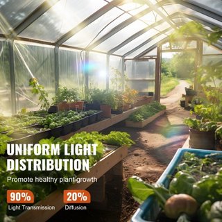 Cubierta Plástica para Invernadero 12 x 50 pies, Película de Invernadero Transparente de 6 Mil de Grosor, Película de Polietileno Resistente a UV por 4 Años, para Jardinería, Agricultura, Cultivo,...