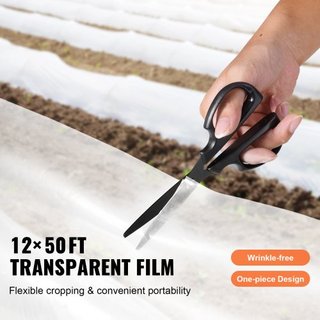 Cubierta Plástica para Invernadero 12 x 50 pies, Película de Invernadero Transparente de 6 Mil de Grosor, Película de Polietileno Resistente a UV por 4 Años, para Jardinería, Agricultura, Cultivo,...