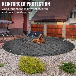 Cubierta de Seguridad para Piscina, Cubierta para Piscina In-ground de 13 pies de Diámetro, Cubiertas de PVC Charcoal para Piscinas, Cubierta de Seguridad Redonda para Piscina Cubierta de Segurida...